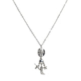 106344, WESTERN THEMED, COWBOY HAT, BOOTS, STAR, STEER HEAD CHARMS PENDANT NECKLACE