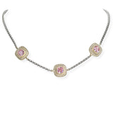 106348, 14K GOLD PLATED, GEOMETRIC CUBIC ZIRCONIA DESIGNER INSPIRED NECKLACE