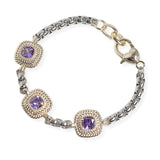 106349, 14K GOLD PLATED, GEOMETRIC CUBIC ZIRCONIA DESIGNER INSPIRED BRACELET