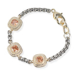 106349, 14K GOLD PLATED, GEOMETRIC CUBIC ZIRCONIA DESIGNER INSPIRED BRACELET