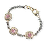 106349, 14K GOLD PLATED, GEOMETRIC CUBIC ZIRCONIA DESIGNER INSPIRED BRACELET