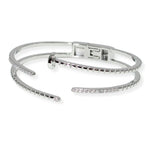 106363, 14K GOLD PLATED, KNOT CUBIC ZIRCONIA ACCENT DESIGNER INSPIRED OPEN CUFF BRACELET