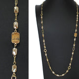 106365, SEMI PRECIOUS STONE ACCENT BEADED LONG NECKLACE