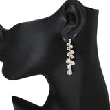 106374, TEARDROP CUBIC ZIRCONIA ACCENT DANGLE EARRING