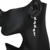 106375, GEOMETRIC CUBIC ZIRCONIA ACCENT DANGLE EARRING