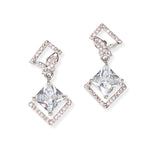 106380, BUTTERFLY ACCENT CUBIC ZIRCONIA, PAVE CRYSTAL RHINESTONE DANGLE EARRING