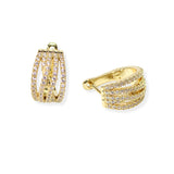 106381, PAVE CUBIC ZIRCONIA HUGGIE HOOP EARRING