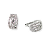 106381, PAVE CUBIC ZIRCONIA HUGGIE HOOP EARRING