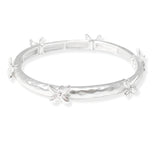 106394, BUTTERFLY ACCENT HAMMERED METAL STRETCH BRACELET