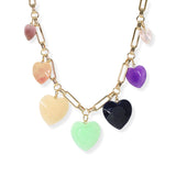 106402, HEART MULTI CHARM NECKLACE