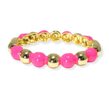 106418, ENAMEL ACCENT BALL TEXTURED METAL BANGLE BRACELET