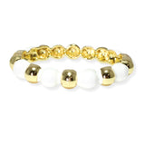 106418, ENAMEL ACCENT BALL TEXTURED METAL BANGLE BRACELET