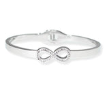 106429, MID OPEN PAVE INFINITY STAINLESS STEEL BANGLE BRACELET