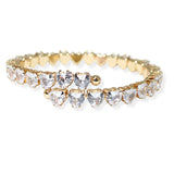 106430, HEART CUBIC ZIRCONIA ACCENT STRETCH CUFF BRACELET