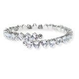 106430, HEART CUBIC ZIRCONIA ACCENT STRETCH CUFF BRACELET