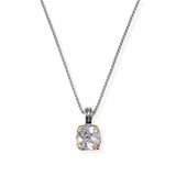 106454, 14K GOLD PLATED, GEOMETRIC CUBIC ZIRCONIA DESIGNER INSPIRED PENDANT NECKLACE