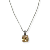 106454, 14K GOLD PLATED, GEOMETRIC CUBIC ZIRCONIA DESIGNER INSPIRED PENDANT NECKLACE