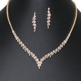 106462, DAINTY BAGUETTE CUBIC ZIRCONIA NECKLACE SET