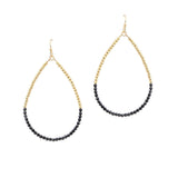106469, DAINTY AGATE STONE BEADED TEARDROP DANGLE EARRING