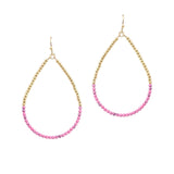 106469, DAINTY AGATE STONE BEADED TEARDROP DANGLE EARRING