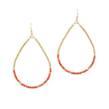 106469, DAINTY AGATE STONE BEADED TEARDROP DANGLE EARRING