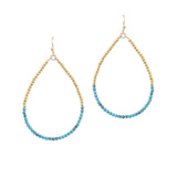 106469, DAINTY AGATE STONE BEADED TEARDROP DANGLE EARRING