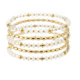 106474, MIX BEADED MULTI LAYERED STRETCH BRACELET