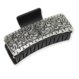 106492, WESTERN ENGRAVED RECTANGULAR GRANDER HAIR CLAW