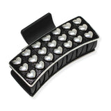 106493, WESTERN HEART EMBOSSED RECTANGULAR GRANDER HAIR CLAW