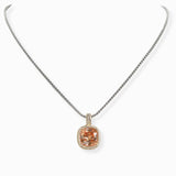 106495, 14K GOLD PLATED, GEOMETRIC CUBIC ZIRCONIA DESIGNER INSPIRED PENDANT NECKLACE