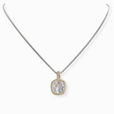 106495, 14K GOLD PLATED, GEOMETRIC CUBIC ZIRCONIA DESIGNER INSPIRED PENDANT NECKLACE