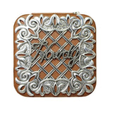 106522, WESTERN THEMED HOWDY ENGRAVED FAUX LEATHER SQUARE JEWELRY BOX
