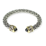 106526, 14K GOLD PLATED, PAVE CHEVRON, CUBIC ZIRCONIA ACCENT DESIGNER INSPIRED CUFF BRACELET