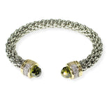 106527, 14K GOLD PLATED, CUBIC ZIRCONIA ACCENT DESIGNER INSPIRED CUFF BRACELET