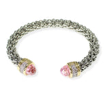 106527, 14K GOLD PLATED, CUBIC ZIRCONIA ACCENT DESIGNER INSPIRED CUFF BRACELET