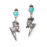 106531, WESTERN LIGHTNING BOLT FILIGREE ACCENT DANGLE EARRING