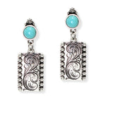 106532, WESTERN BAR FILIGREE ACCENT DANGLE EARRING