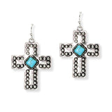 106537, WESTERN CROSS BALL TEXTURED ACCENT DANGLE EARRING