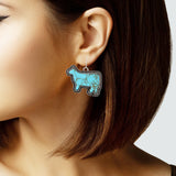 106545, WESTERN COW CATTLE DANGLE EARRING