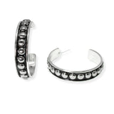 106552, WESTERN BALL TEXTURED ACCENT ROUND HOOP EARRING