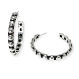106553, WESTERN BALL TEXTURED ACCENT ROUND HOOP EARRING