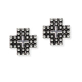 106559, WESTERN CROSS BALL TEXTURED ACCENT STUD EARRING