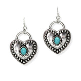 106560, WESTERN HEART BALL TEXTURED ACCENT DANGLE EARRING