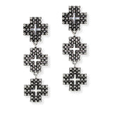 106562, WESTERN CROSS BALL TEXTURED ACCENT DROP DANGLE EARRING