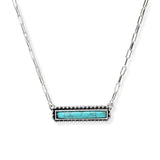 106565, WESTERN BAR TURQUOISE STONE PENDANT NECKLACE