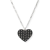 106570, WESTERN HEART BALL TEXTURED PENDANT NECKLACE