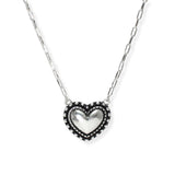 106572, WESTERN HEART BALL TEXTURED ACCENT PENDANT NECKLACE