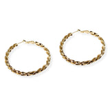 106607, 1.75" TWISTED CUT HOOP EARRING