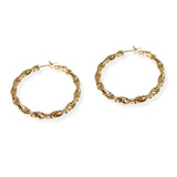 106608, 1.5" CUTOUT TEXTURE TWISTED CUT HOOP EARRING