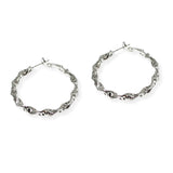106608, 1.5" CUTOUT TEXTURE TWISTED CUT HOOP EARRING